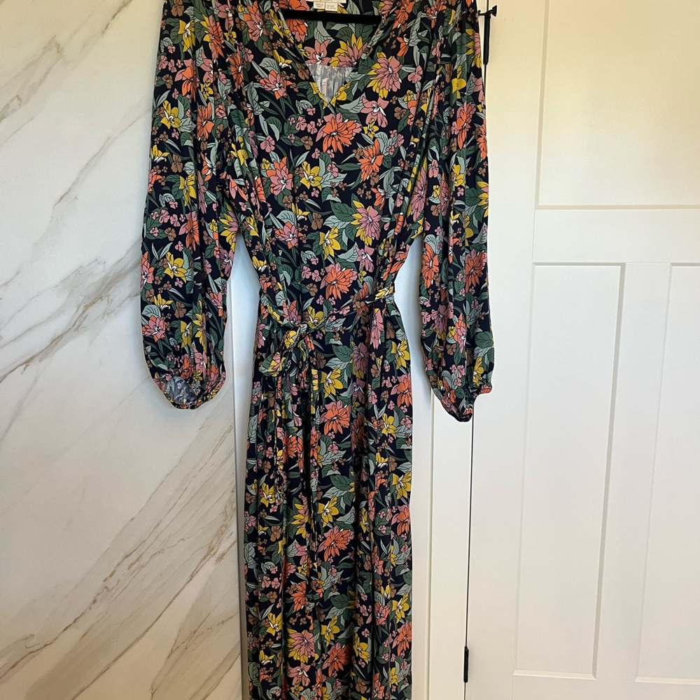 Boden Multicolor Floral Long Sleeve Dress